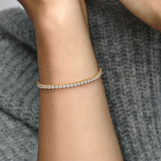 Tennisarmband i rostfritt stål med zirkoner